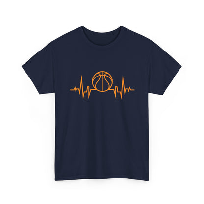 Basketball Heartbeat Tee — Basketball Pulse Graphic T-Shirt