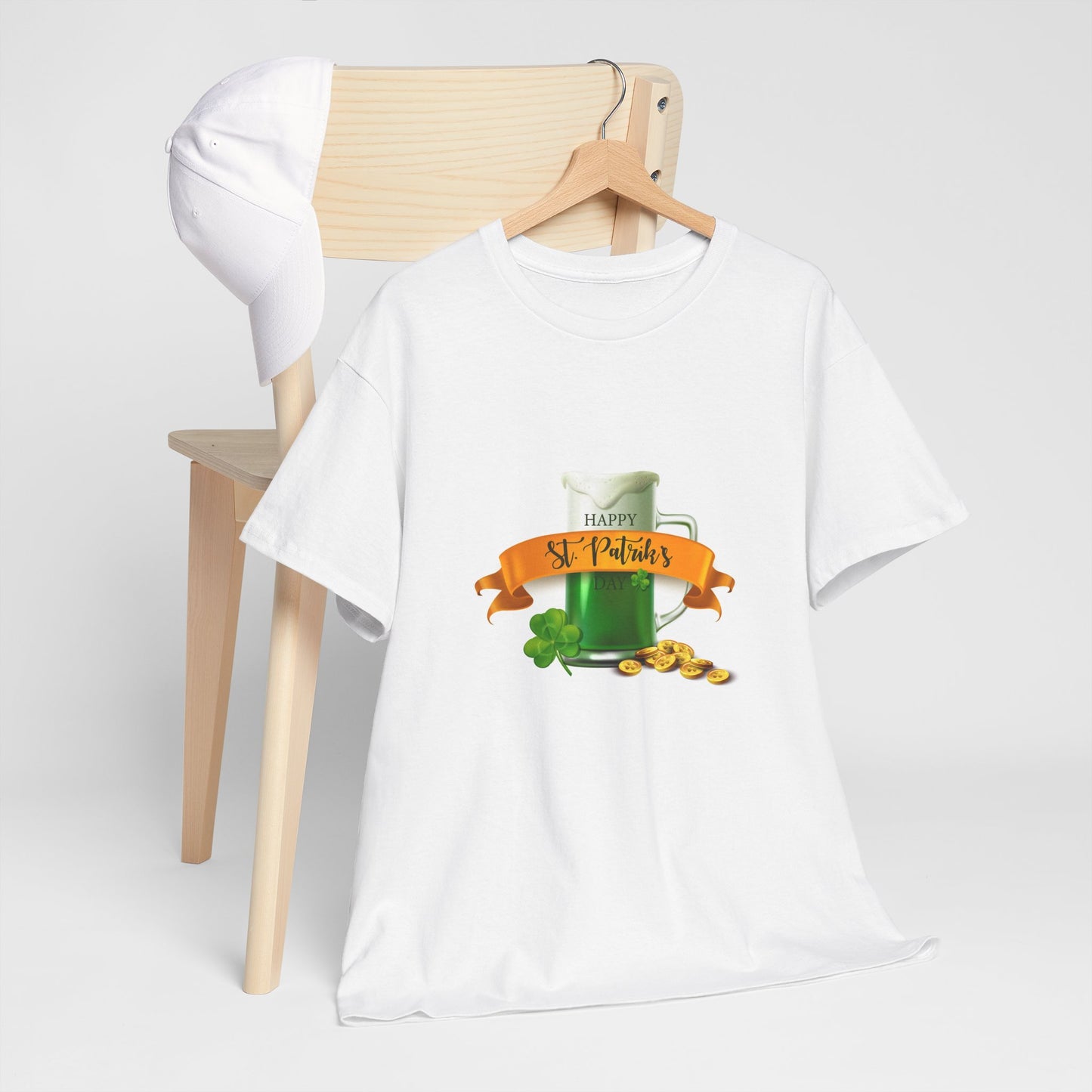 Unisex St. Patrick's Day Tee — 'Happy St. Patrick's' Beer Mug & Gold Coins Design (Limited Edition)