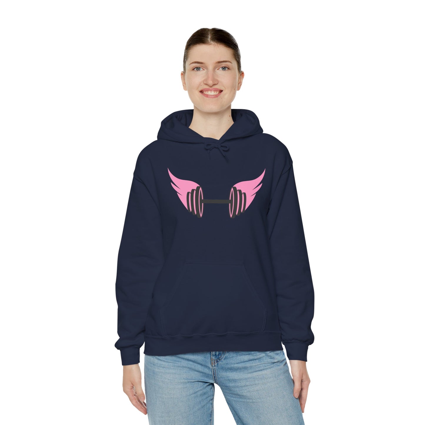 Women's Hoodie - Strong Barbell With Wings