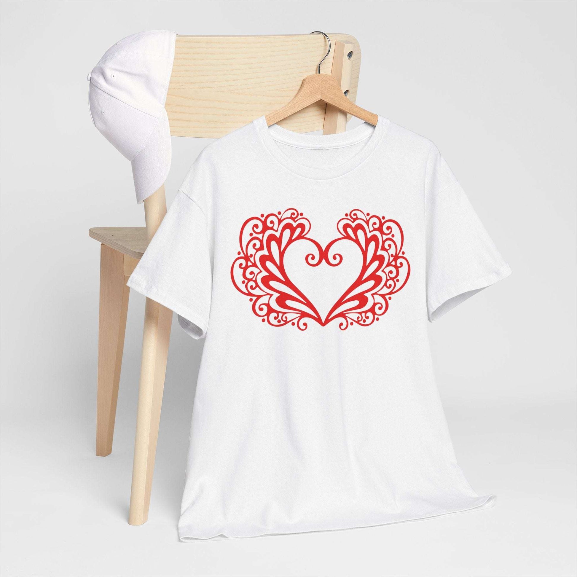 Heart Swirl Graphic Tee — Romantic Red Heart Couple T‑Shirt (Limited Edition)