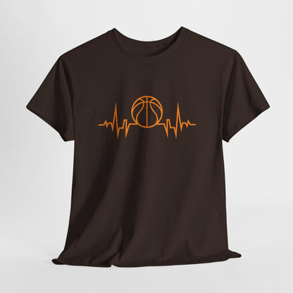 Basketball Heartbeat Tee — Basketball Pulse Graphic T-Shirt