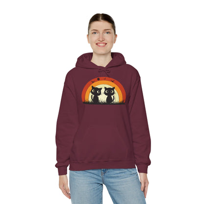 Retro Cat Rainbow Hoodie - Women's Hoodies