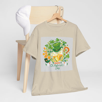 Unisex St. Patrick's Day Tee — 'Happy St. Patrick's Day' Shamrock & Leprechaun Hat Graphic (Limited Edition)