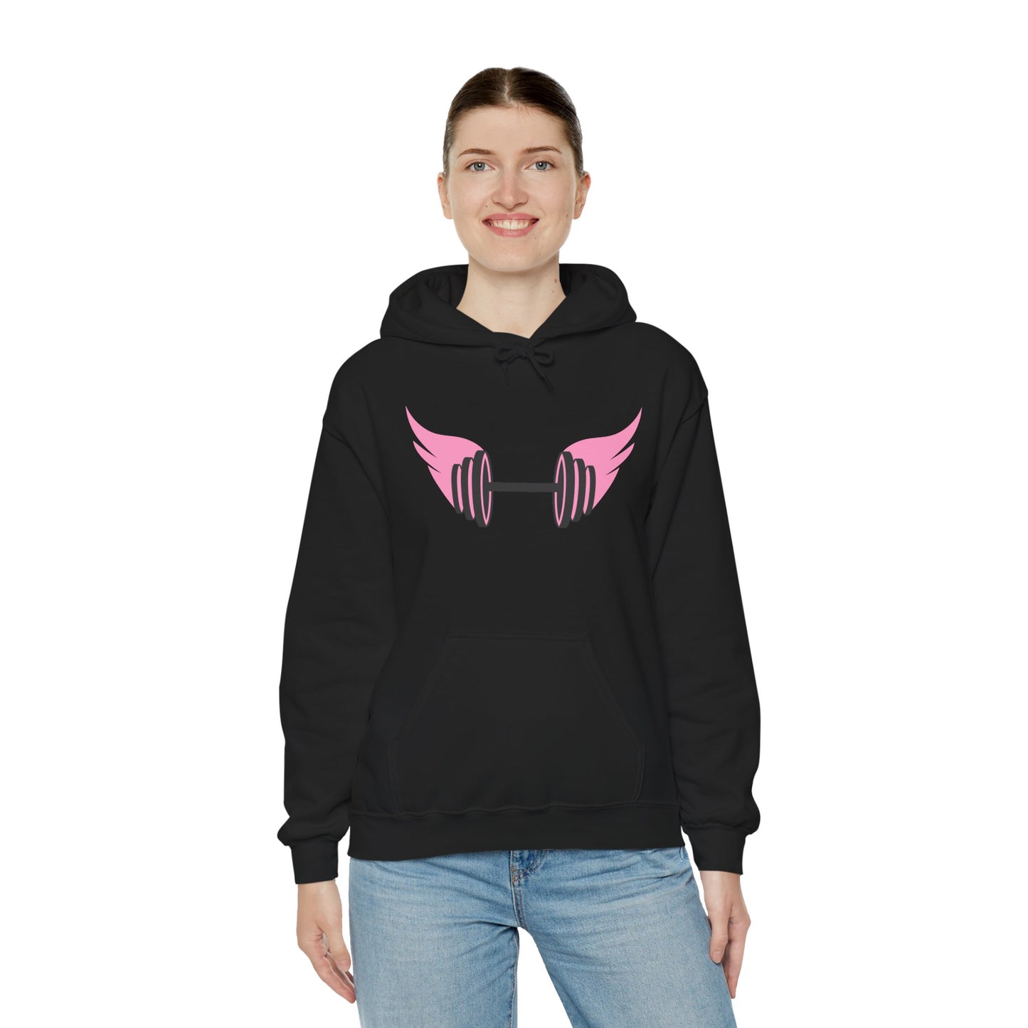 Women's Hoodie - Strong Barbell With Wings