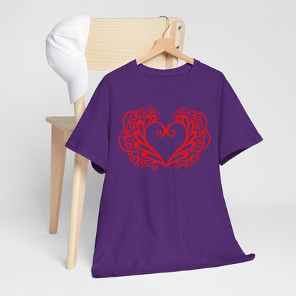 Heart Swirl Graphic Tee — Romantic Red Heart Couple T‑Shirt (Unisex Limited Edition)
