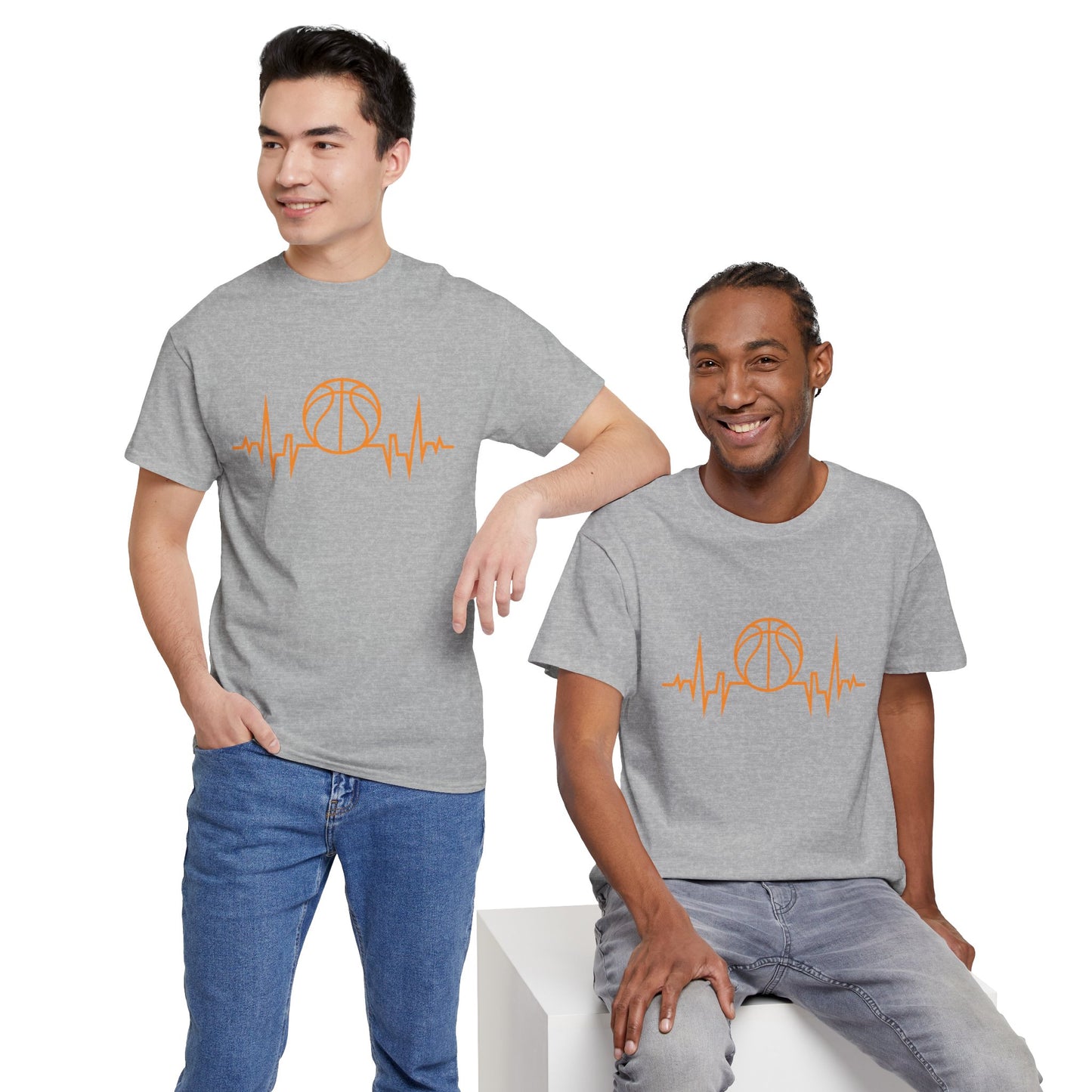 Basketball Heartbeat Tee — Basketball Pulse Graphic T-Shirt