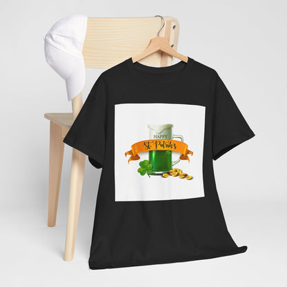 Unisex St. Patrick's Day Tee — 'Happy St. Patrick's' Beer Mug & Gold Coins Design (Limited Edition)