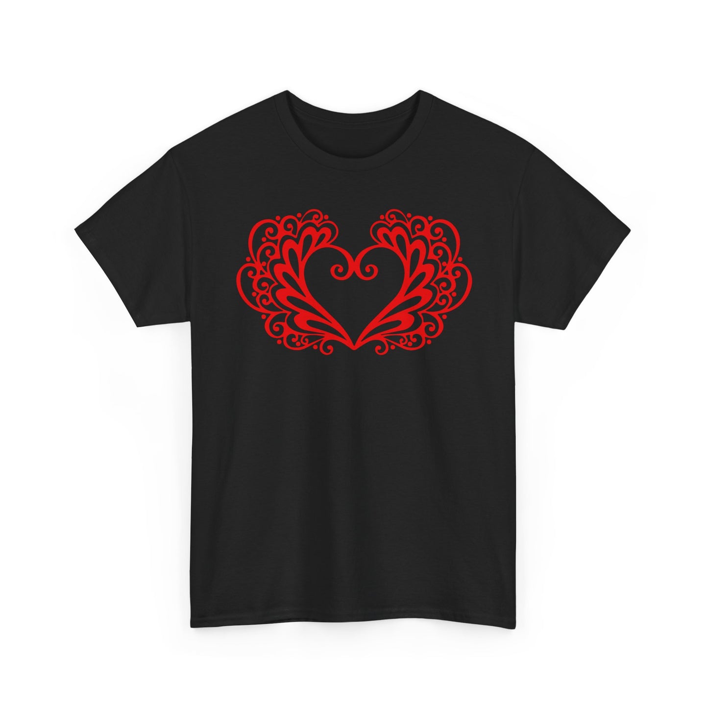 Heart Swirl Graphic Tee — Romantic Red Heart Couple T‑Shirt (Unisex Limited Edition)