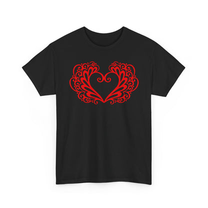Heart Swirl Graphic Tee — Romantic Red Heart Couple T‑Shirt (Unisex Limited Edition)