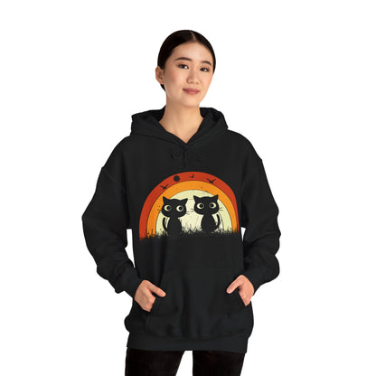 Retro Cat Rainbow Hoodie - Women's Hoodies