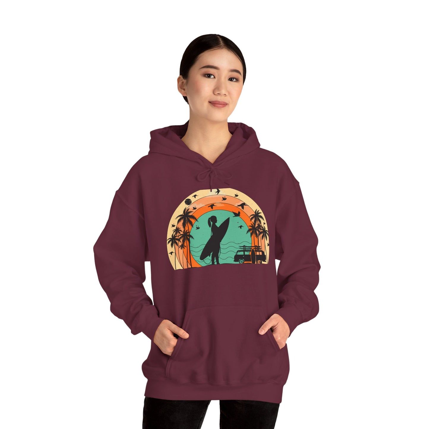 Vintage Retro Surfer Women's Hoodie