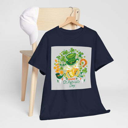 Unisex St. Patrick's Day Tee — 'Happy St. Patrick's Day' Shamrock & Leprechaun Hat Graphic (Limited Edition)