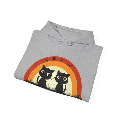 Retro Cat Rainbow Hoodie - Women's Hoodies