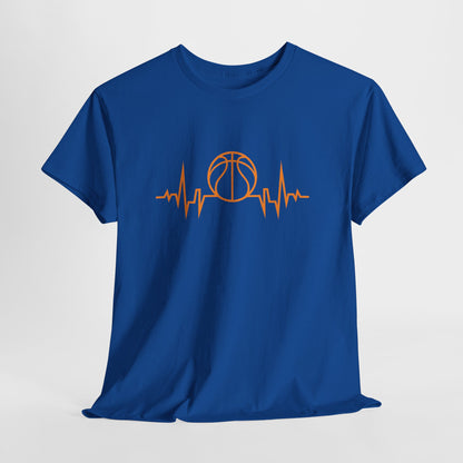 Basketball Heartbeat Tee — Basketball Pulse Graphic T-Shirt