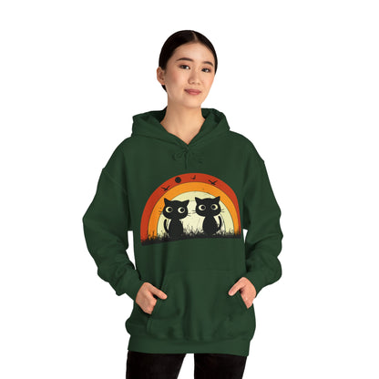 Retro Cat Rainbow Hoodie - Women's Hoodies