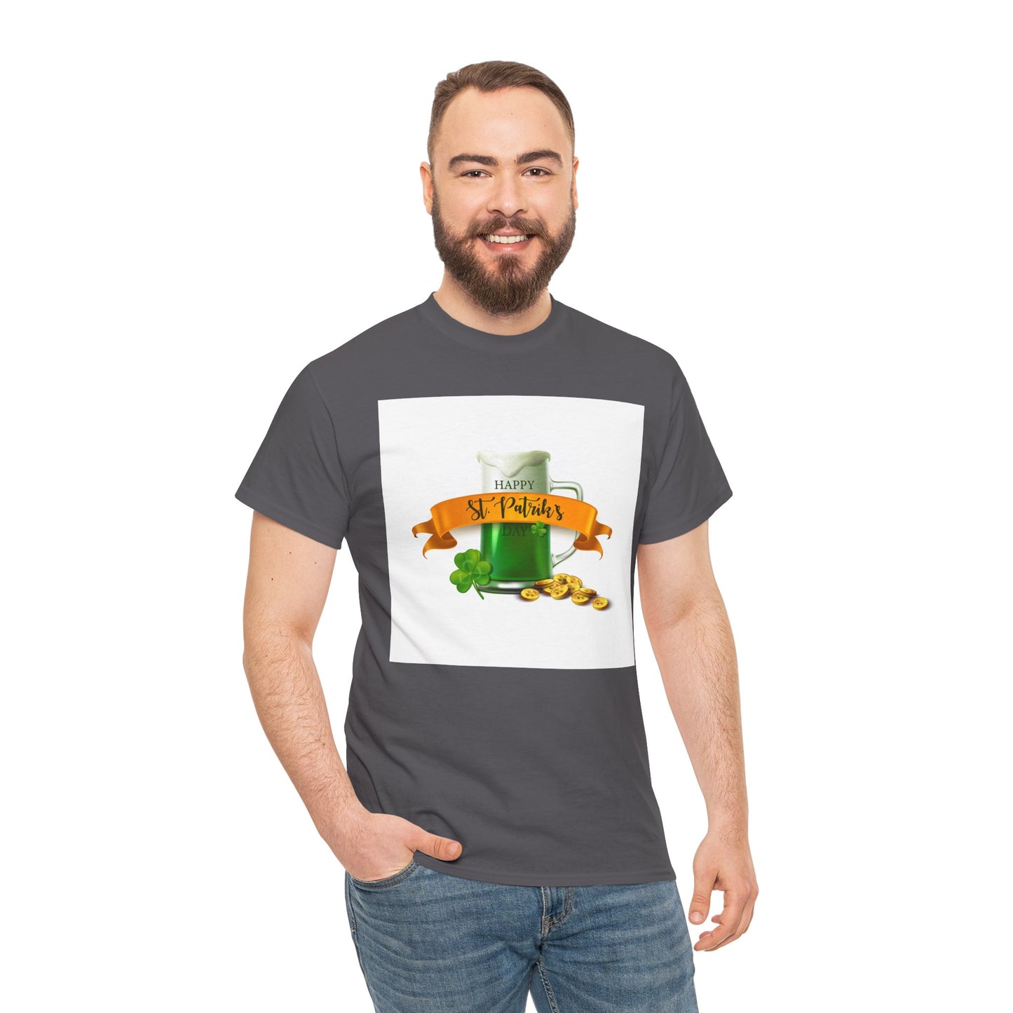 Unisex St. Patrick's Day Tee — 'Happy St. Patrick's' Beer Mug & Gold Coins Design (Limited Edition)
