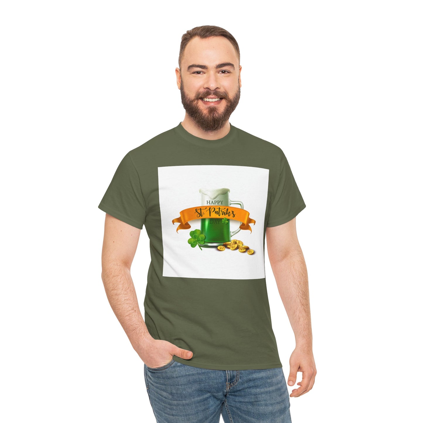 Unisex St. Patrick's Day Tee — 'Happy St. Patrick's' Beer Mug & Gold Coins Design (Limited Edition)