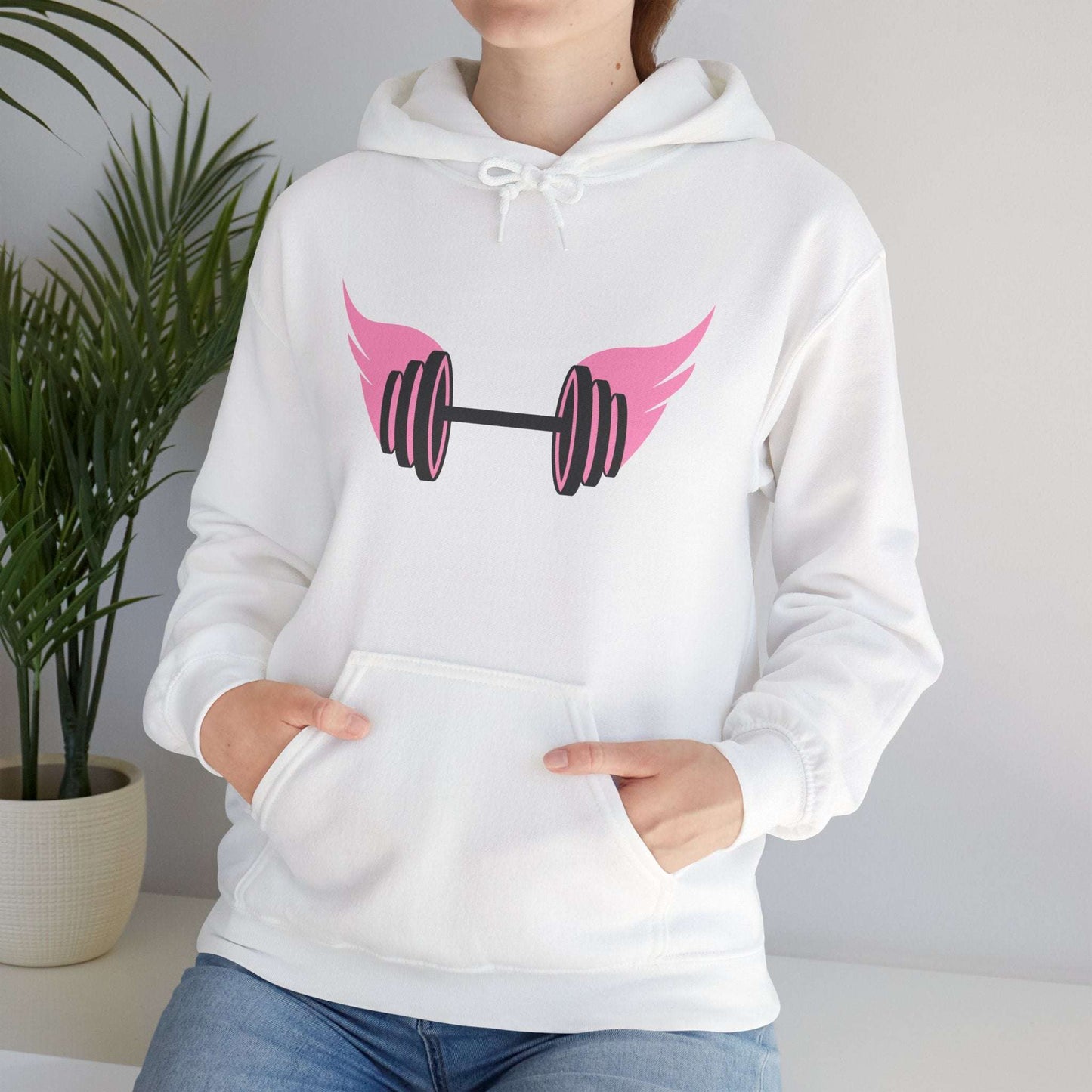 Women's Hoodie - Strong Barbell With Wings