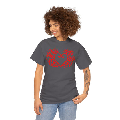 Heart Swirl Graphic Tee — Romantic Red Heart Couple T‑Shirt (Unisex Limited Edition)