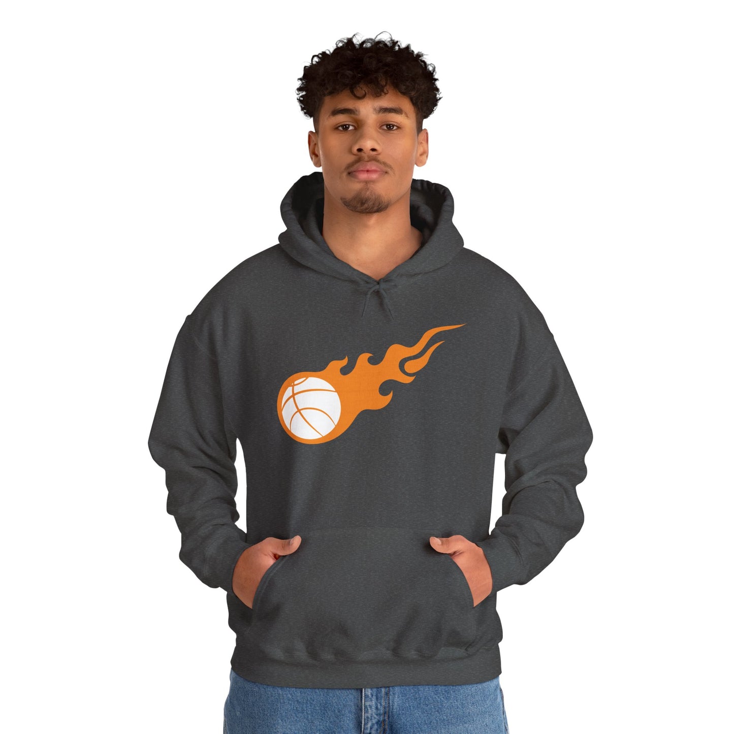 Fire Basketball Hoodie - Men's Varsity Hooded Sweatshirt