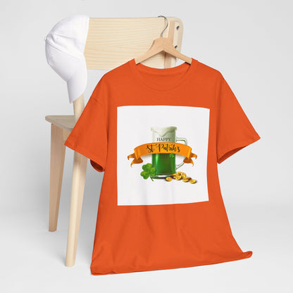 Unisex St. Patrick's Day Tee — 'Happy St. Patrick's' Beer Mug & Gold Coins Design (Limited Edition)