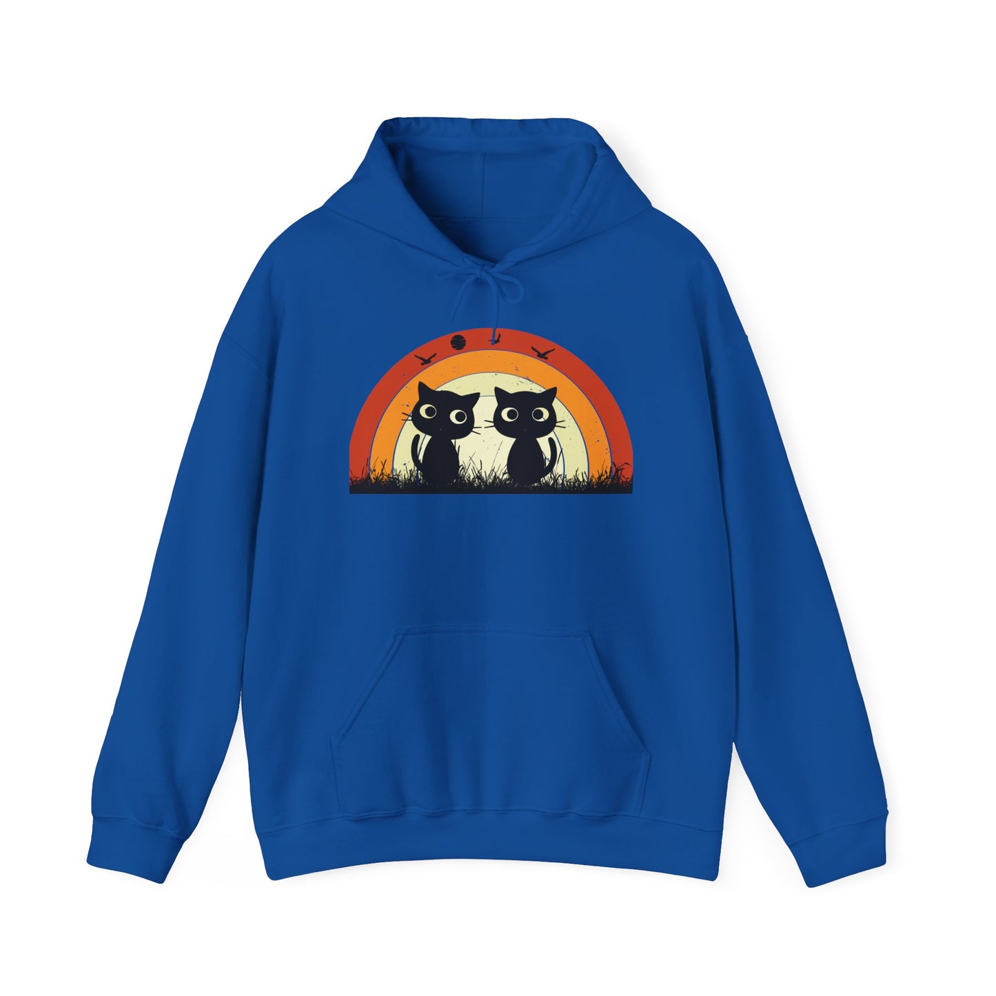 Retro Cat Rainbow Hoodie - Women's Hoodies