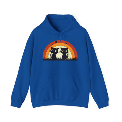 Retro Cat Rainbow Hoodie - Women's Hoodies