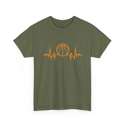 Basketball Heartbeat Tee — Basketball Pulse Graphic T-Shirt