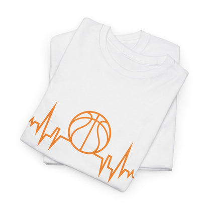 Basketball Heartbeat Tee — Basketball Pulse Graphic T-Shirt