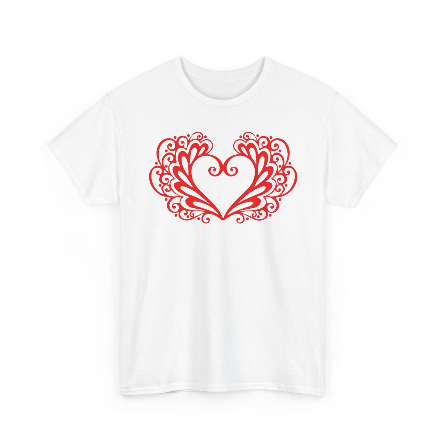 Heart Swirl Graphic Tee — Romantic Red Heart Couple T‑Shirt (Unisex Limited Edition)