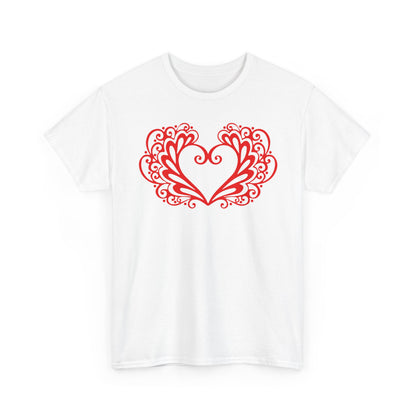 Heart Swirl Graphic Tee — Romantic Red Heart Couple T‑Shirt (Unisex Limited Edition)