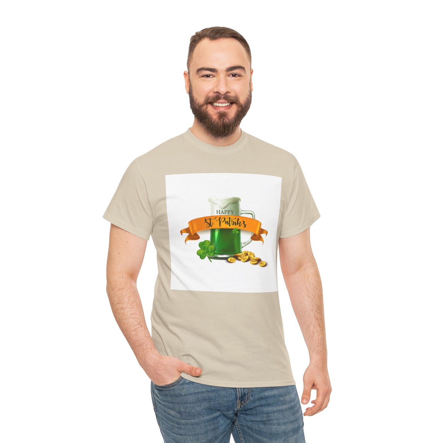 Unisex St. Patrick's Day Tee — 'Happy St. Patrick's' Beer Mug & Gold Coins Design (Limited Edition)