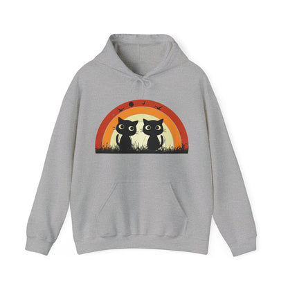 Retro Cat Rainbow Hoodie - Women's Hoodies