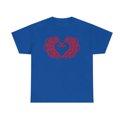 Heart Swirl Graphic Tee — Romantic Red Heart Couple T‑Shirt (Unisex Limited Edition)