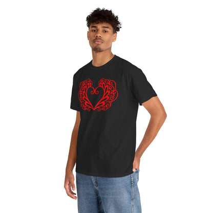 Heart Swirl Graphic Tee — Romantic Red Heart Couple T‑Shirt (Limited Edition)