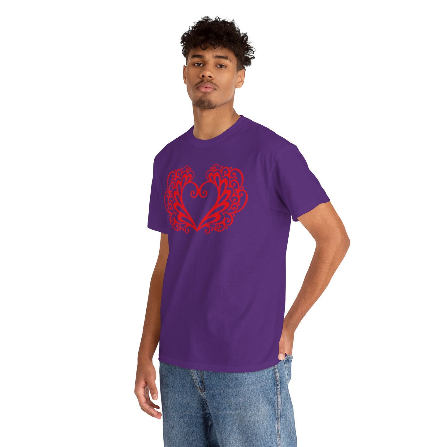 Heart Swirl Graphic Tee — Romantic Red Heart Couple T‑Shirt (Unisex Limited Edition)