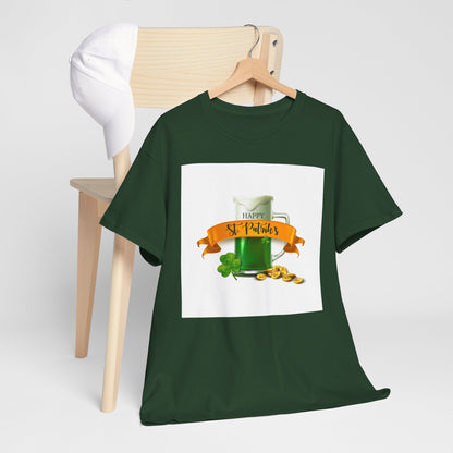 Unisex St. Patrick's Day Tee — 'Happy St. Patrick's' Beer Mug & Gold Coins Design (Limited Edition)