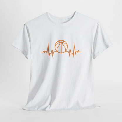 Basketball Heartbeat Tee — Basketball Pulse Graphic T-Shirt