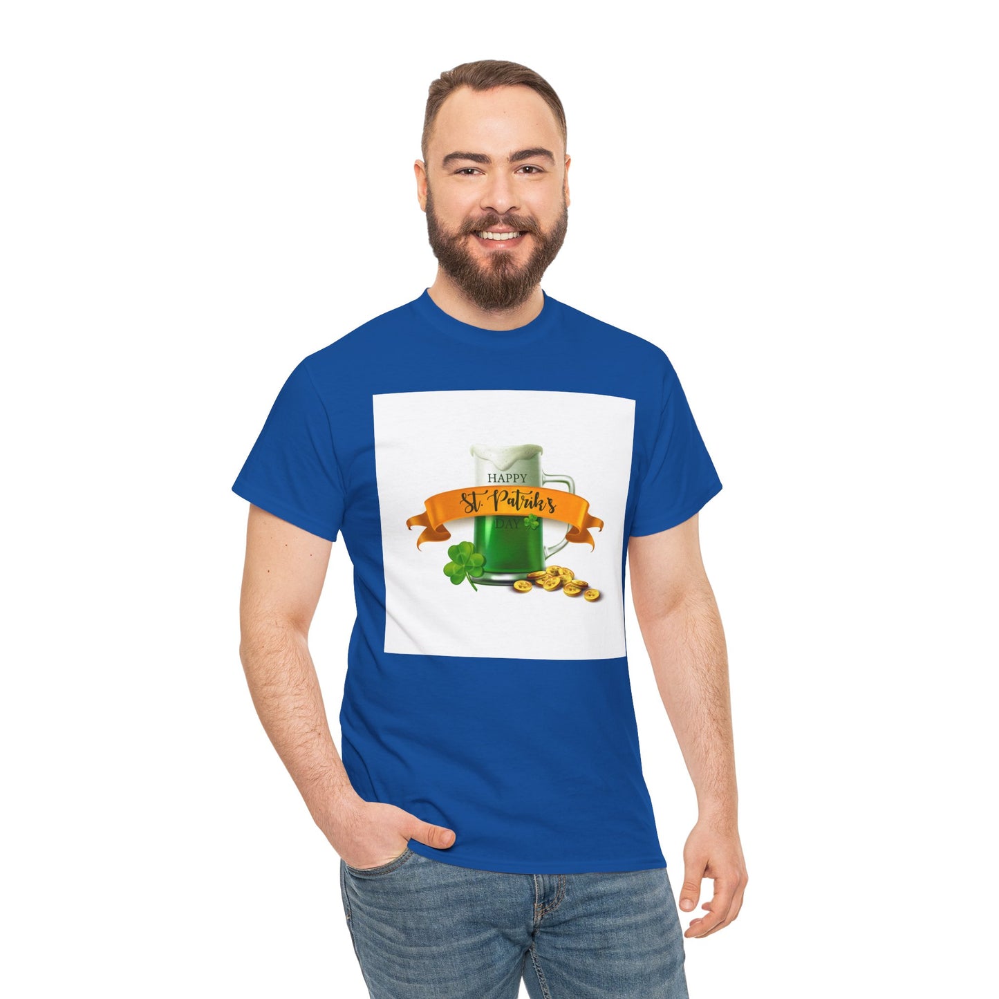 Unisex St. Patrick's Day Tee — 'Happy St. Patrick's' Beer Mug & Gold Coins Design (Limited Edition)
