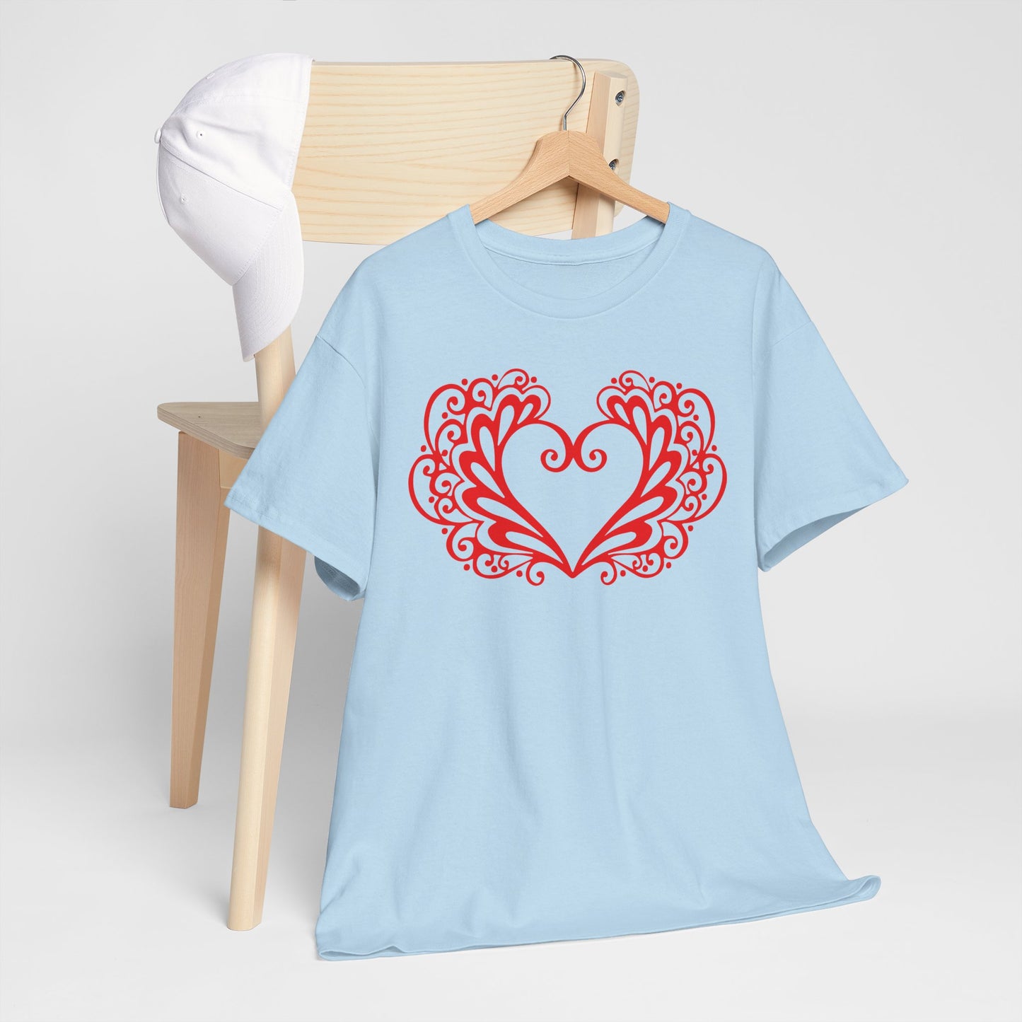 Heart Swirl Graphic Tee — Romantic Red Heart Couple T‑Shirt (Unisex Limited Edition)