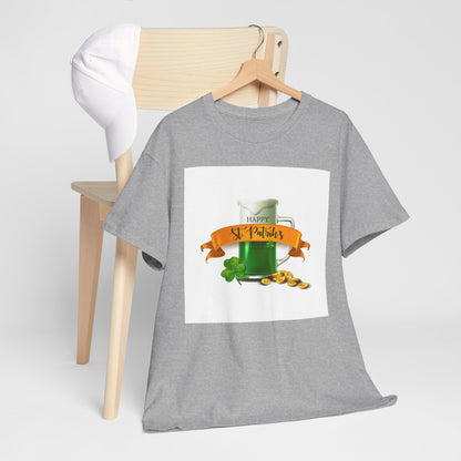Unisex St. Patrick's Day Tee — 'Happy St. Patrick's' Beer Mug & Gold Coins Design (Limited Edition)