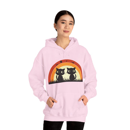 Retro Cat Rainbow Hoodie - Women's Hoodies