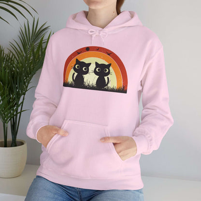 Retro Cat Rainbow Hoodie - Women's Hoodies