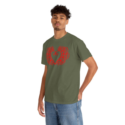 Heart Swirl Graphic Tee — Romantic Red Heart Couple T‑Shirt (Unisex Limited Edition)