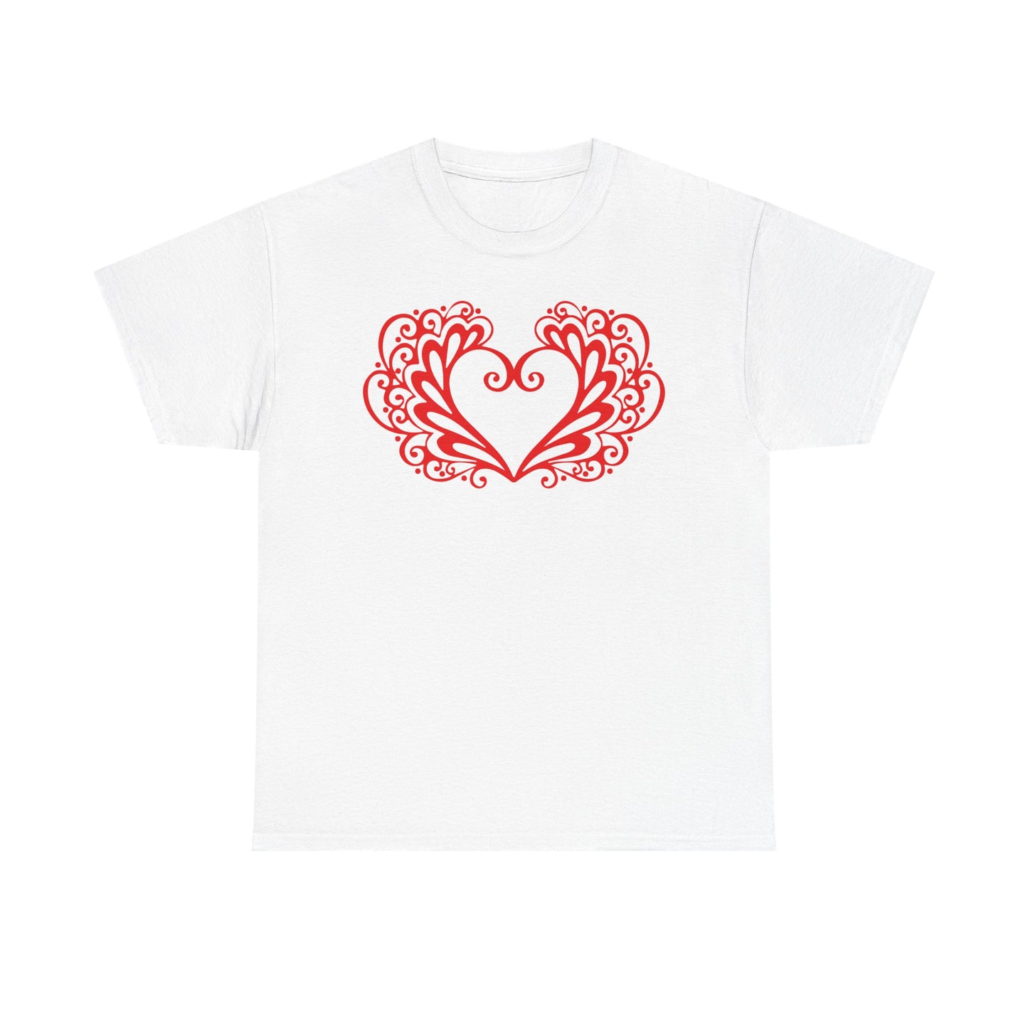 Heart Swirl Graphic Tee — Romantic Red Heart Couple T‑Shirt (Unisex Limited Edition)