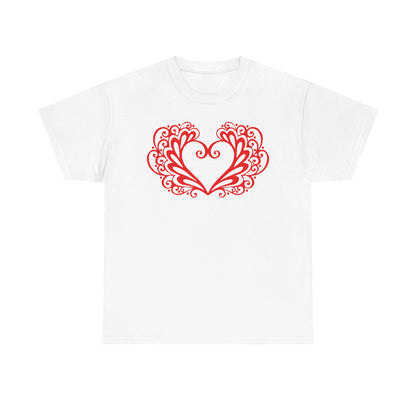 Heart Swirl Graphic Tee — Romantic Red Heart Couple T‑Shirt (Unisex Limited Edition)
