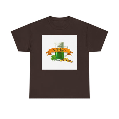 Unisex St. Patrick's Day Tee — 'Happy St. Patrick's' Beer Mug & Gold Coins Design (Limited Edition)