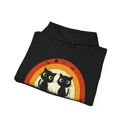 Retro Cat Rainbow Hoodie - Women's Hoodies