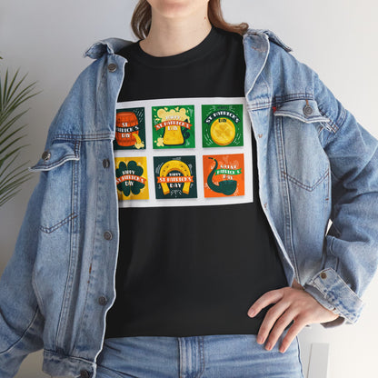 Unisex Retro St. Patrick’s Day Icons T-Shirt — Lucky Clover & Beer Graphic Tee (Limited Edition)