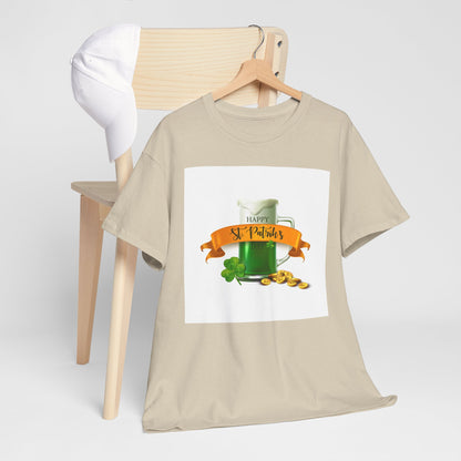 Unisex St. Patrick's Day Tee — 'Happy St. Patrick's' Beer Mug & Gold Coins Design (Limited Edition)